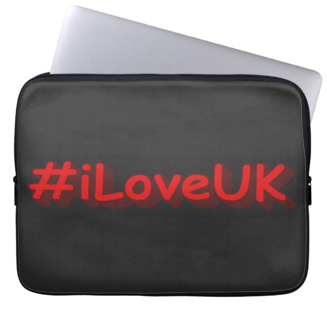 "#iLoveUK" Cute Design. Buy Now Laptop Sleeve (Front)