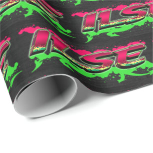 Ilse Vorname Name Graffiti red green Wrapping Paper