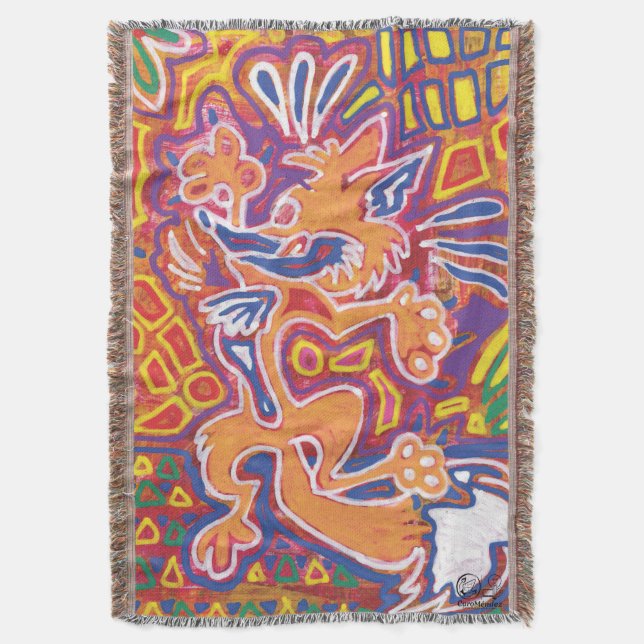  Ilustración de Mola2 Throw Blanket (Front Vertical)