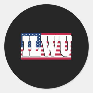 Ilwu American Flag Classic Round Sticker
