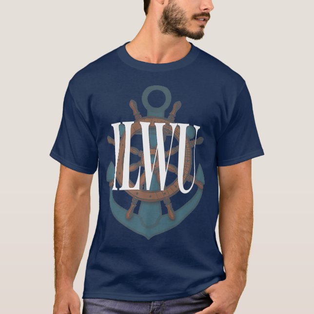 ILWU Wheel Anchor Simple Front Premium T-Shirt (Front)