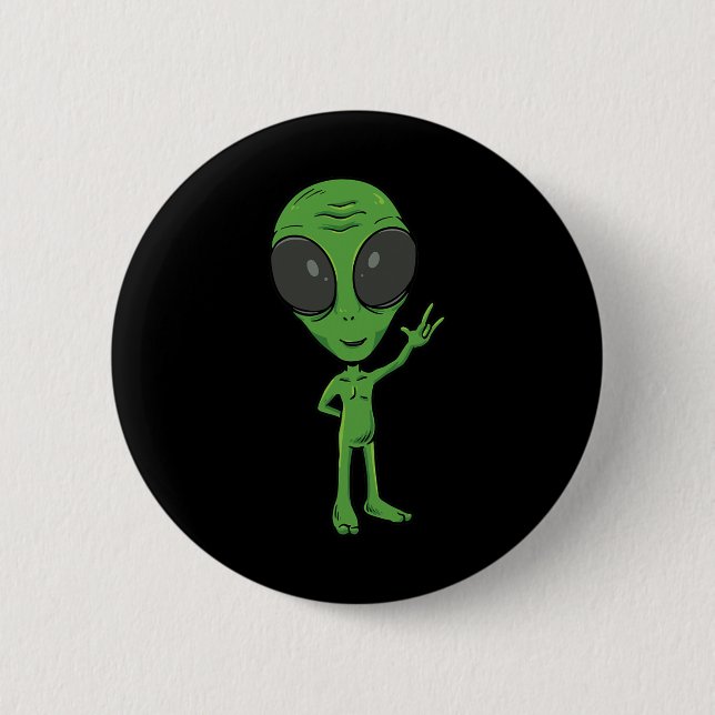 Ily Alien Asl Hand Gesture Deaf Hearing Loss Aware 6 Cm Round Badge (Front)