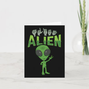 Ily Alien Asl Hand Gesture Deaf Hearing Loss Aware Card