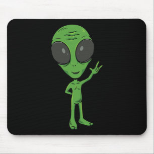 ILY Alien ASL Hand Gesture Deaf Hearing Loss Aware Mouse Mat