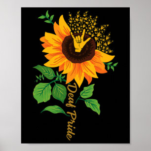 ILY ASL Hand Gesture Deaf Hearing Loss Awareness  Poster