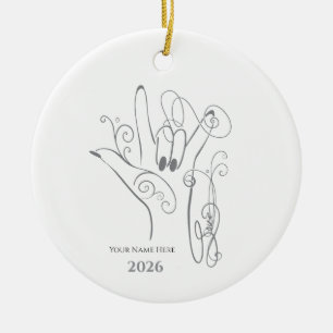 ILY ASL Handshape Ornament - Personalise