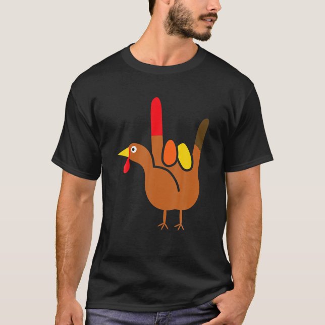 ILY ASL Turkey Sign Thanksgiving T-Shirt (Front)