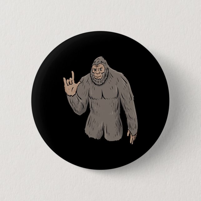 ILY BIG Foot ASL Hand Gesture Deaf Hearing Loss Aw 6 Cm Round Badge (Front)