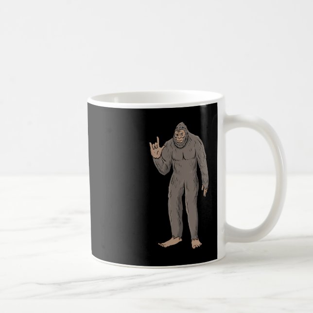 ILY BIG Foot ASL Hand Gesture Deaf Hearing Loss Aw Coffee Mug (Right)