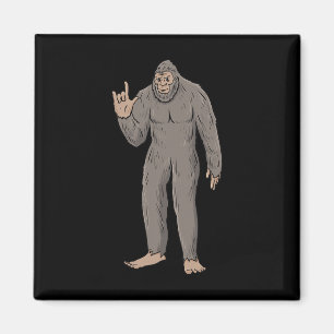 Ily Big Foot Asl Hand Gesture Deaf Hearing Loss Aw Magnet