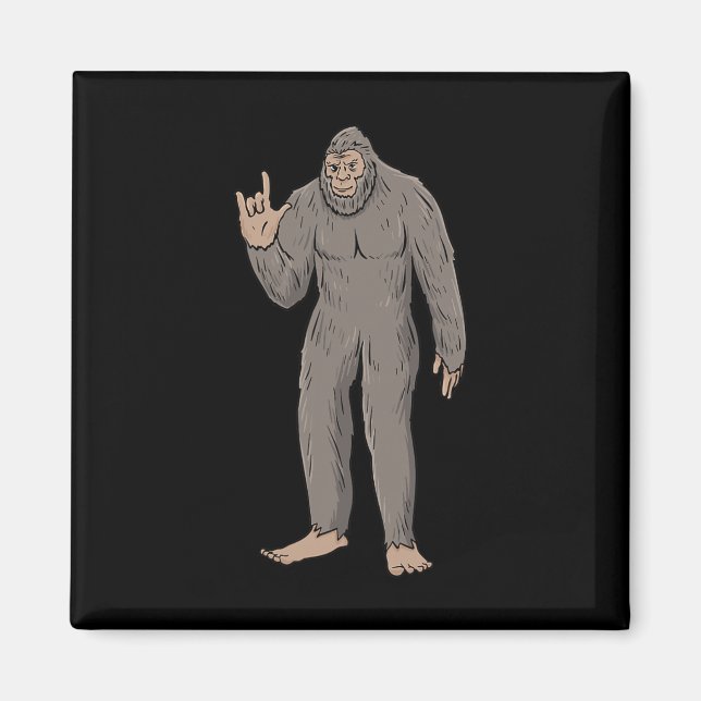ILY BIG Foot ASL Hand Gesture Deaf Hearing Loss Aw Magnet (Front)