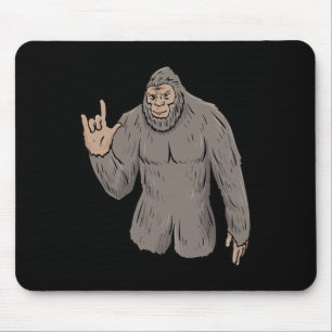 Ily Big Foot Asl Hand Gesture Deaf Hearing Loss Aw Mouse Mat