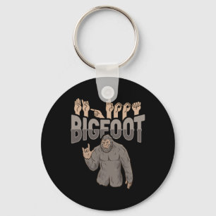 ILY Bigfoot ASL Hand Gesture Deaf Hearing Loss Awa Key Ring