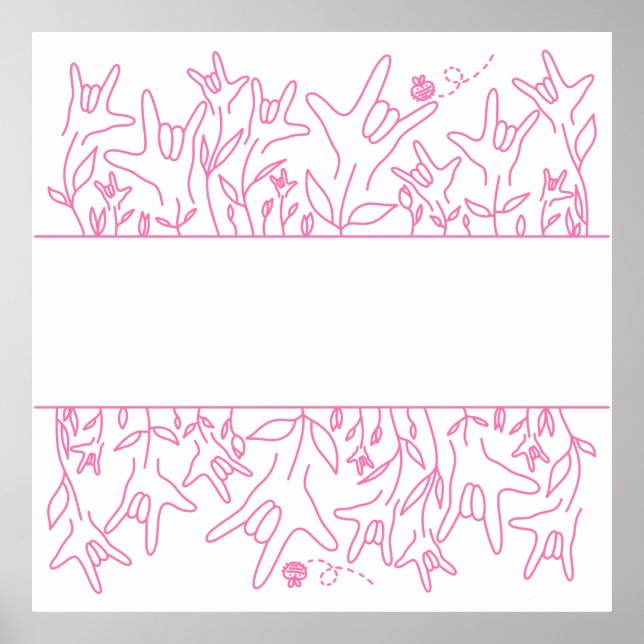 ILY Bloom - Custom Name ASL Design Poster (Front)