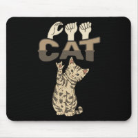 ILY Cat ASL Hand Gesture Deaf Hearing Loss Awarene