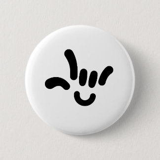 ILY (I LOVE YOU) in ASL 6 Cm Round Badge