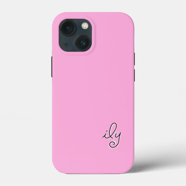 ILY - I Love You - Plain Pink - customise it - iPh Case-Mate iPhone Case (Back)