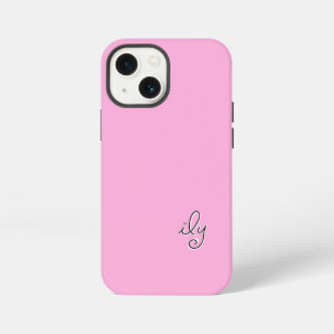 ILY - I Love You - Plain Pink - customise it - iPh iPhone 13 Mini Case