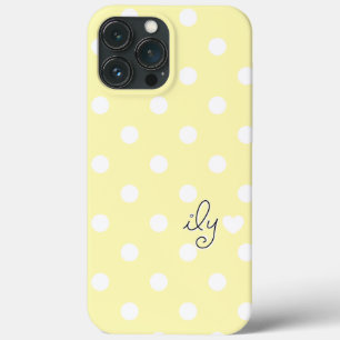 ILY - I Love You - Polka Dots & Heart - Yellow - i iPhone 13 Pro Max Case
