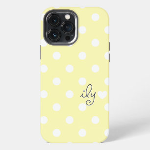 ILY - I Love You - Polka Dots & Heart - Yellow - iPhone 13 Pro Max Case