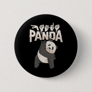 Ily Panda Asl Hand Gesture Deaf Hearing Loss Aware 6 Cm Round Badge