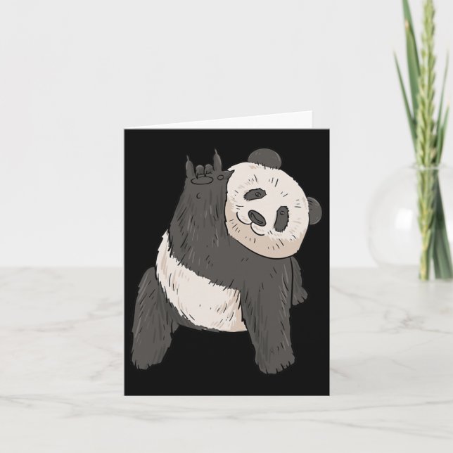 Ily Panda Asl Hand Gesture Deaf Hearing Loss Aware Card (Front)