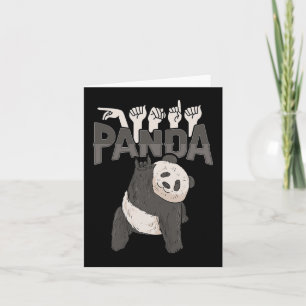 ILY Panda ASL Hand Gesture Deaf Hearing Loss Aware Card