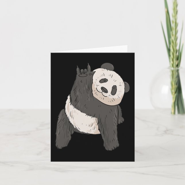 ILY Panda ASL Hand Gesture Deaf Hearing Loss Aware Card (Front)