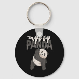ILY Panda ASL Hand Gesture Deaf Hearing Loss Aware Key Ring