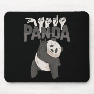 ILY Panda ASL Hand Gesture Deaf Hearing Loss Aware Mouse Mat