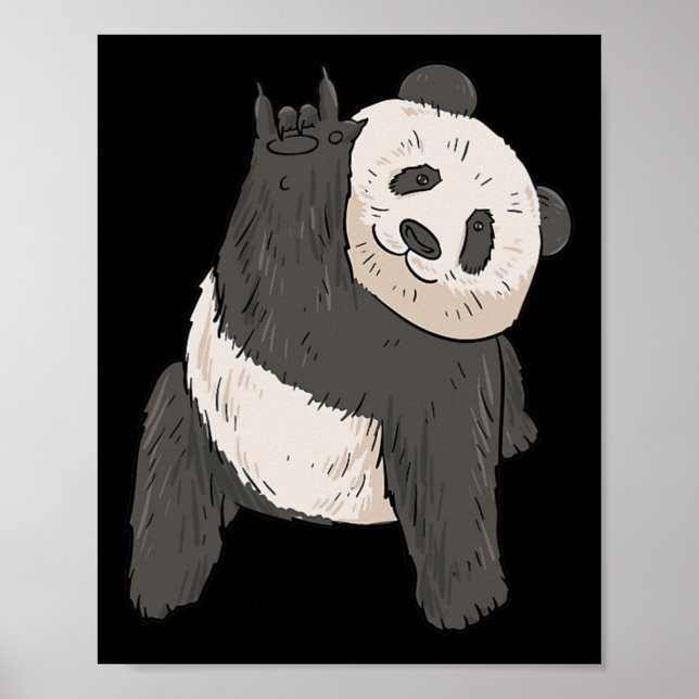 ILY Panda ASL Hand Gesture Deaf Hearing Loss Aware Poster (Front)