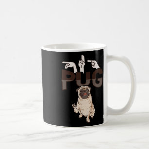 Ily Pug Asl Hand Gesture Deaf Hearing Loss Awarene Coffee Mug