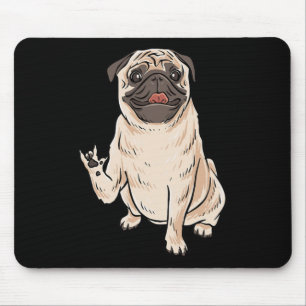 Ily Pug Dog Asl Hand Gesture Deaf Hearing Loss Awa Mouse Mat