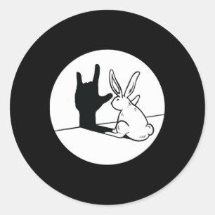 Ily Rabbit Asl Hand Gesture Deaf Hearing Loss Awar Classic Round Sticker