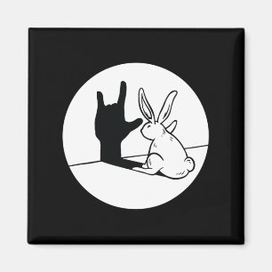 ILY Rabbit ASL Hand Gesture Deaf Hearing Loss Awar Magnet