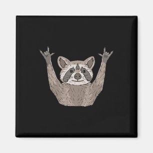 ILY Racoon ASL Hand Gesture Deaf Hearing Loss Awa Magnet