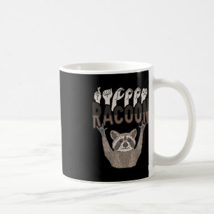 ILY Racoon ASL Hand Gesture Deaf Hearing Loss Awar Coffee Mug