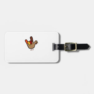 ILY Sign Language Hand Turkey Thanksgiving Holiday Luggage Tag