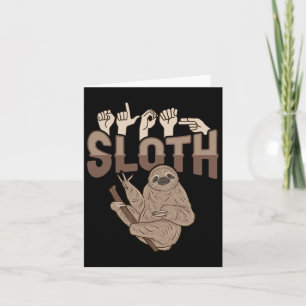 Ily Sloth Asl Hand Gesture Deaf Hearing Loss Aware Card