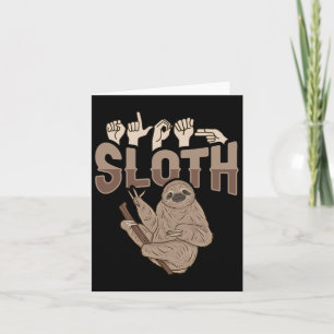 Ily Sloth Asl Hand Gesture Deaf Hearing Loss Aware Card