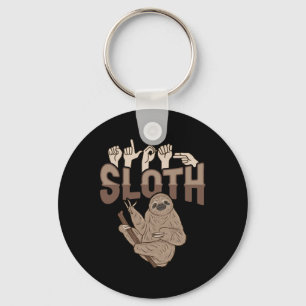 Ily Sloth Asl Hand Gesture Deaf Hearing Loss Aware Key Ring