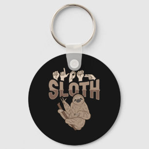 Ily Sloth Asl Hand Gesture Deaf Hearing Loss Aware Key Ring