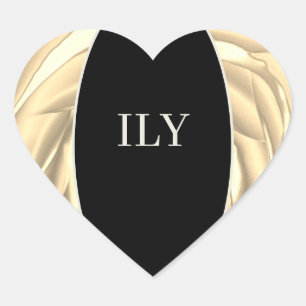 ILY Sticker Soft Metallic Yellow and Black