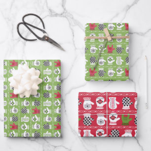 ILY Winter Gloves Red and Green Wrapping Paper Sheet
