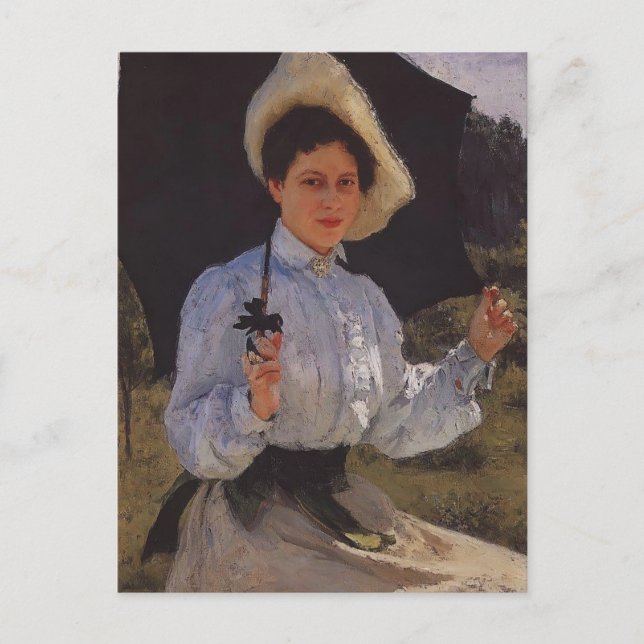 Ilya Repin- Portrait of Nadezhda Repina Postcard (Front)