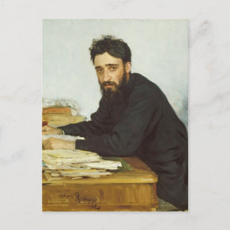 Ilya Repin- Portrait of writer Vsevolod Garshin Postcard