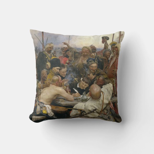 Ilya Repin Reply of the Zaporozhian Cossacks Cushion (Front)