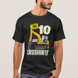 I'm 10 And Digging It Construction Excavator 10th T-Shirt