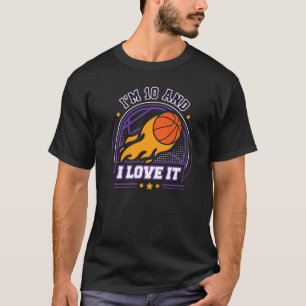 I'm 10 and I Love It Basketball  10th Birthday Vin T-Shirt