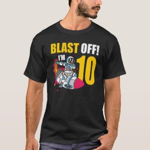 I'm 10 Astronaut Planet Spaceship Happy Birthday T-Shirt